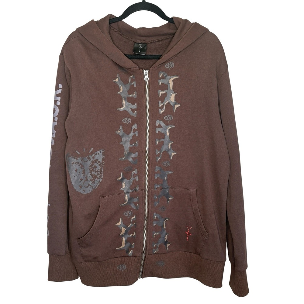 Cactus Jack Travis Scott Reverse Dog Zip Hoodie M Graphic Oversized Streetwear